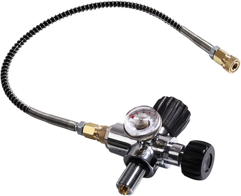 TUXING 4500PSI High Pressure PCP Paintball Fill Station Stainless Steel Valve HPA CO2 Tank DIN Charging System Black M18*1.5 - Image 3